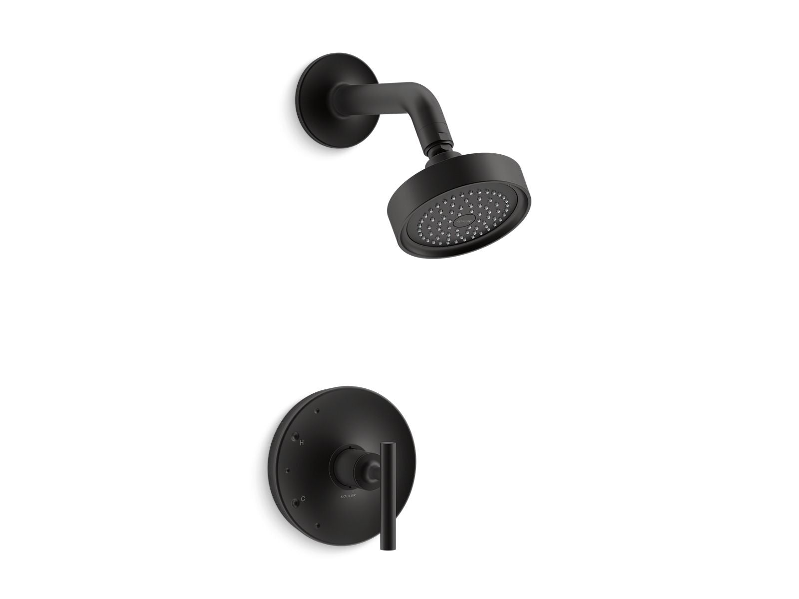 KOHLER K-TS14422-4-BL Purist Rite-Temp Shower Trim Kit With Lever Handle, 2.5 Gpm - Matte Black