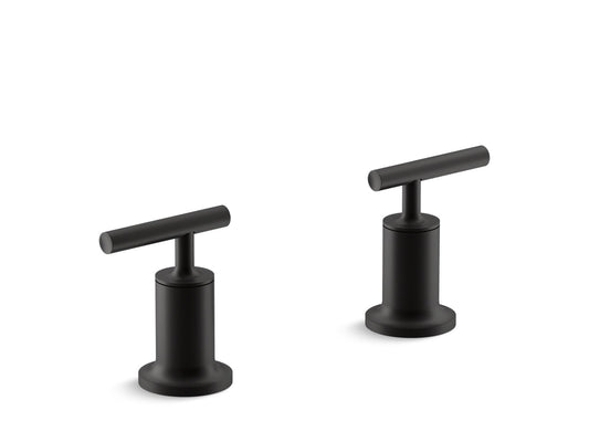 KOHLER K-T14429-4-BL Purist Deck- Or Wall-Mount Bath Faucet Handle Trim With Lever Design In Matte Black