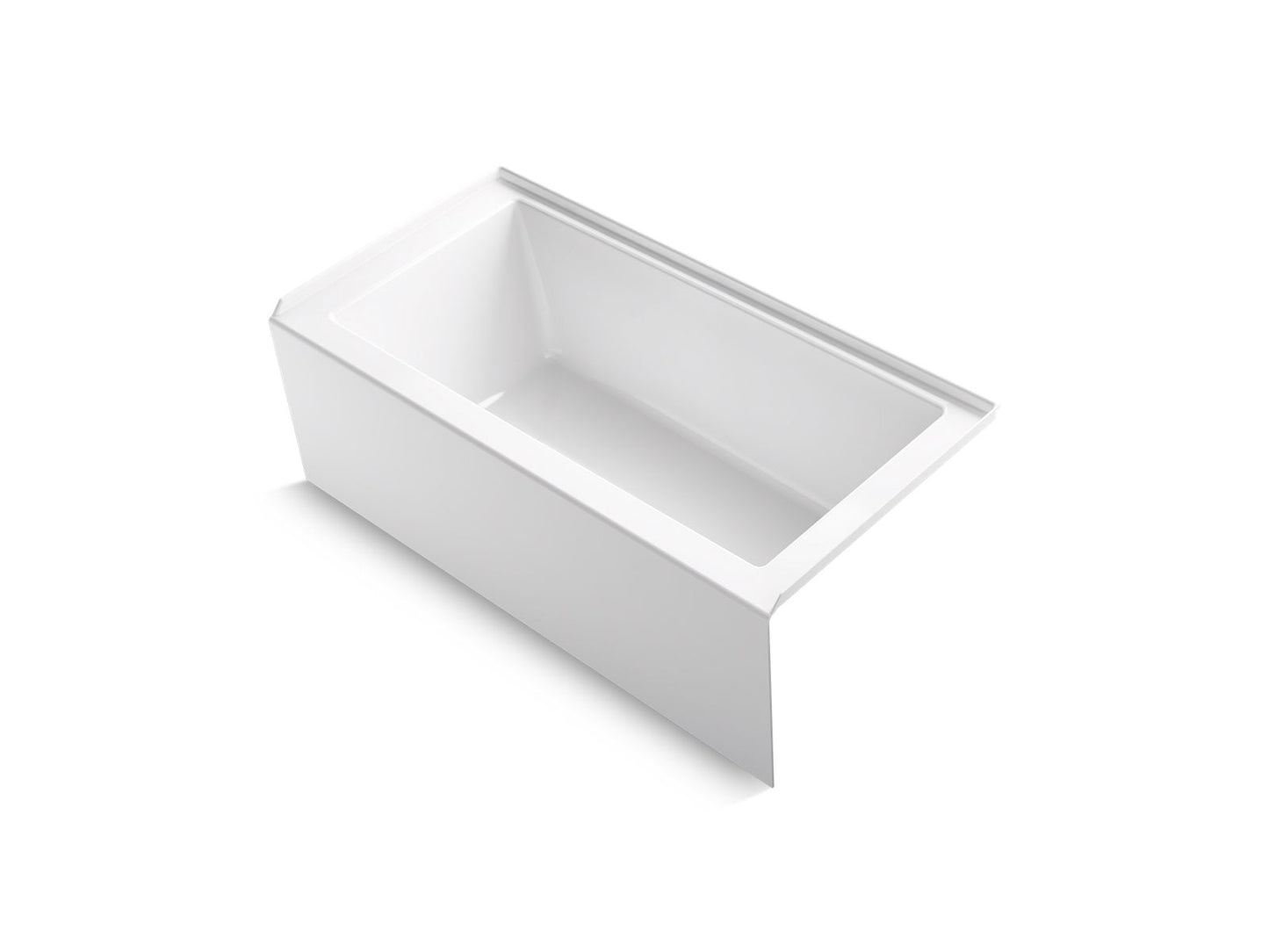 KOHLER K-20201-RA-0 Underscore 60" X 30" Alcove Bath, Right Drain In White