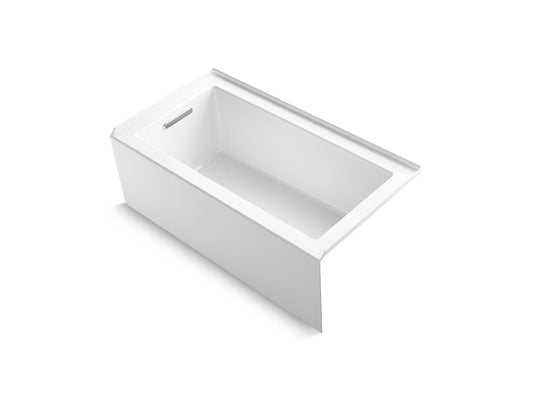 KOHLER K-20202-LA-0 Underscore 60" X 32" Alcove Bath With Integral Apron, Integral Flange, And Left-Hand Drain In White