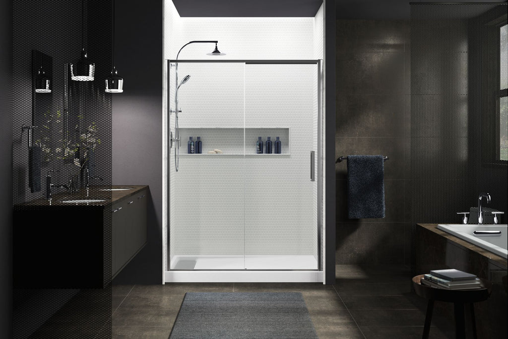 KOHLER K-9177-96 Bellwether 60" X 34" Alcove Shower Base, Left Drain - Biscuit