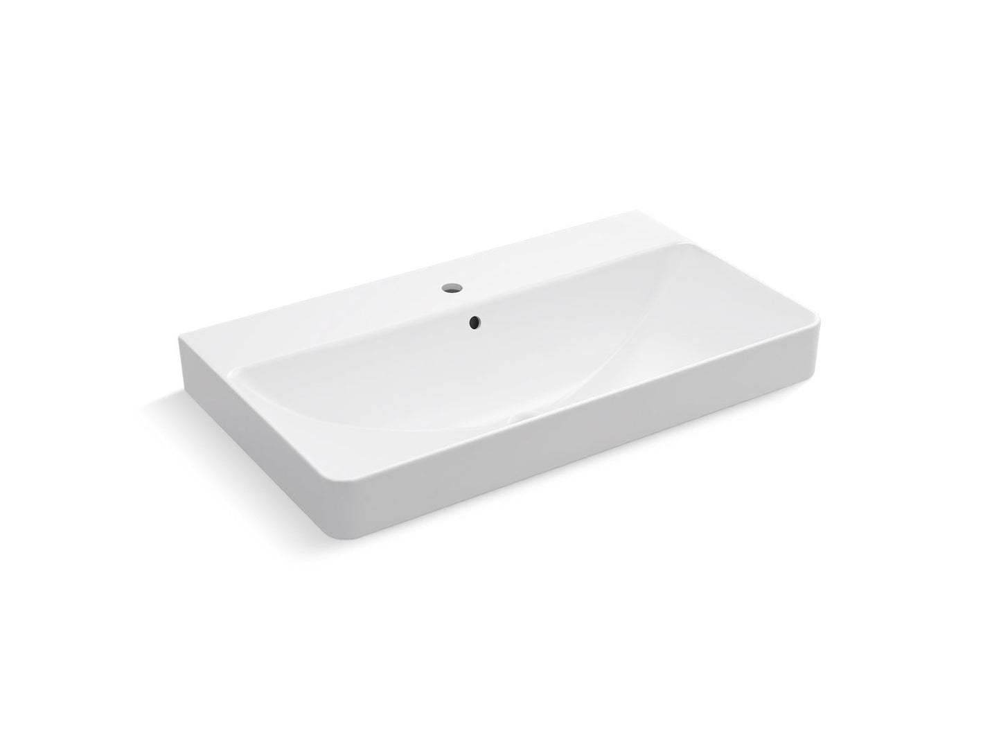 KOHLER K-2749-1-0 Vox 35-1/2" Rectangular Vessel Bathroom Sink In White