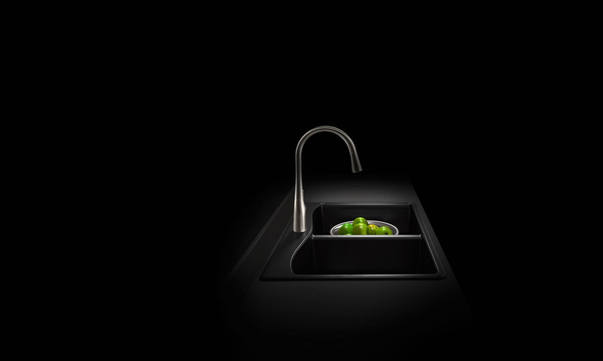 KOHLER K-8185-1-CM1 Kennon 33" Top-/Undermount Double-Bowl Kitchen Sink - Matte Black