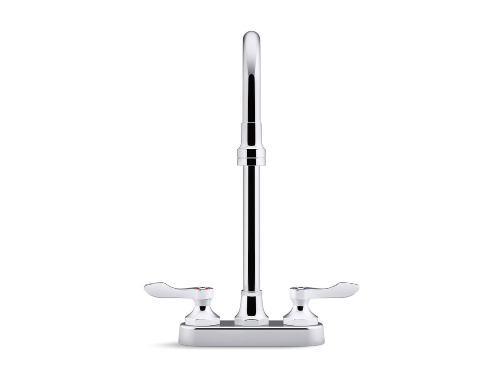KOHLER K-400T70-4ANA-CP Triton Bowe 0.5 Gpm Centerset Bathroom Sink Faucet With Aerated Flow, Gooseneck Spout And Lever Handles, Drain Not Included - Polished Chrome