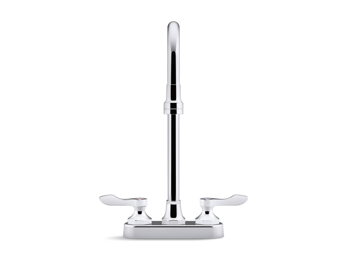 KOHLER K-400T70-4AKL-CP Triton Bowe 1.0 gpm centerset bathroom sink faucet with laminar flow, gooseneck spout and lever handles, drain not included - Polished Chrome