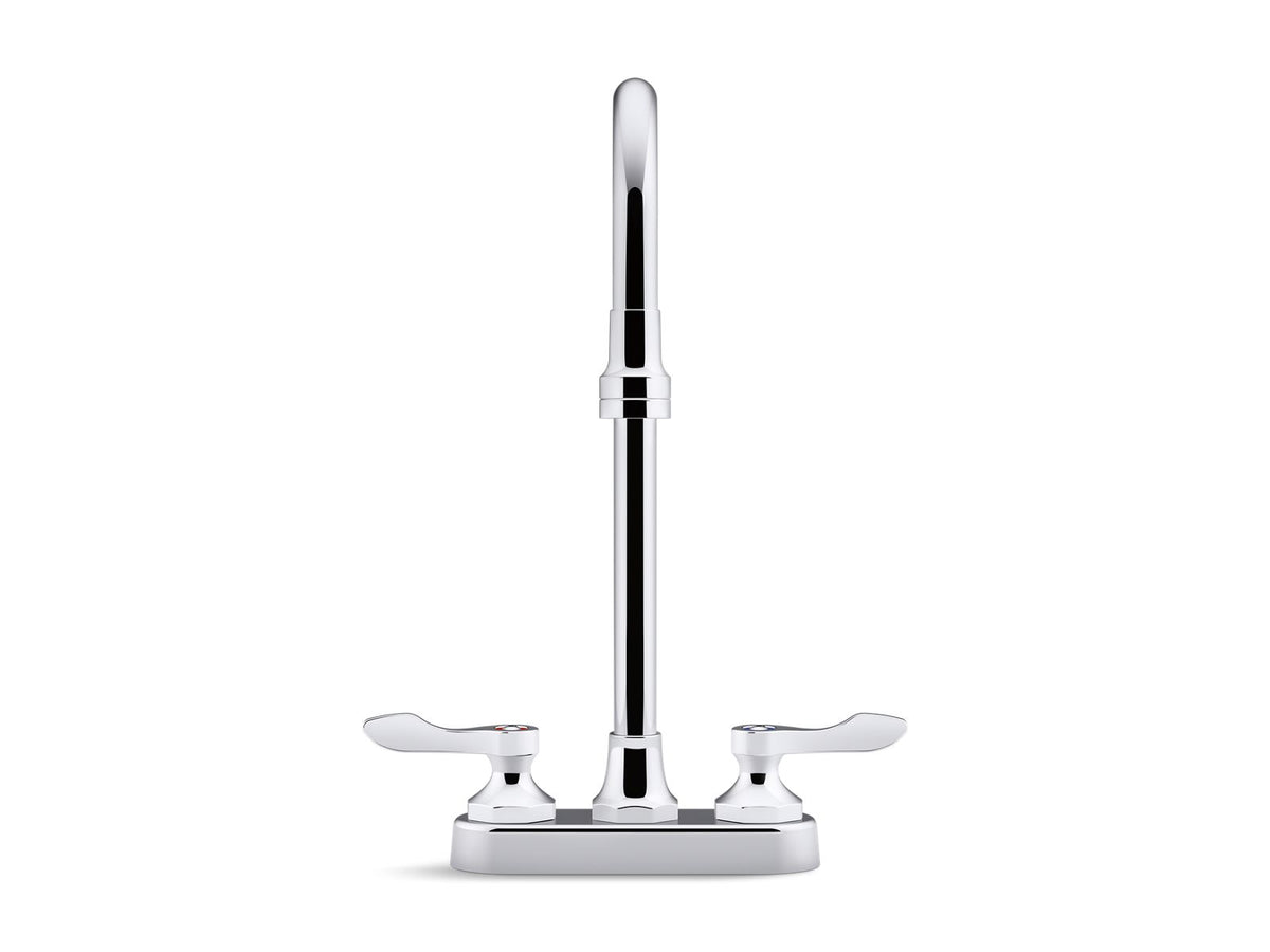 KOHLER K-400T70-4ANA-CP Triton Bowe 0.5 Gpm Centerset Bathroom Sink Faucet With Aerated Flow, Gooseneck Spout And Lever Handles, Drain Not Included - Polished Chrome
