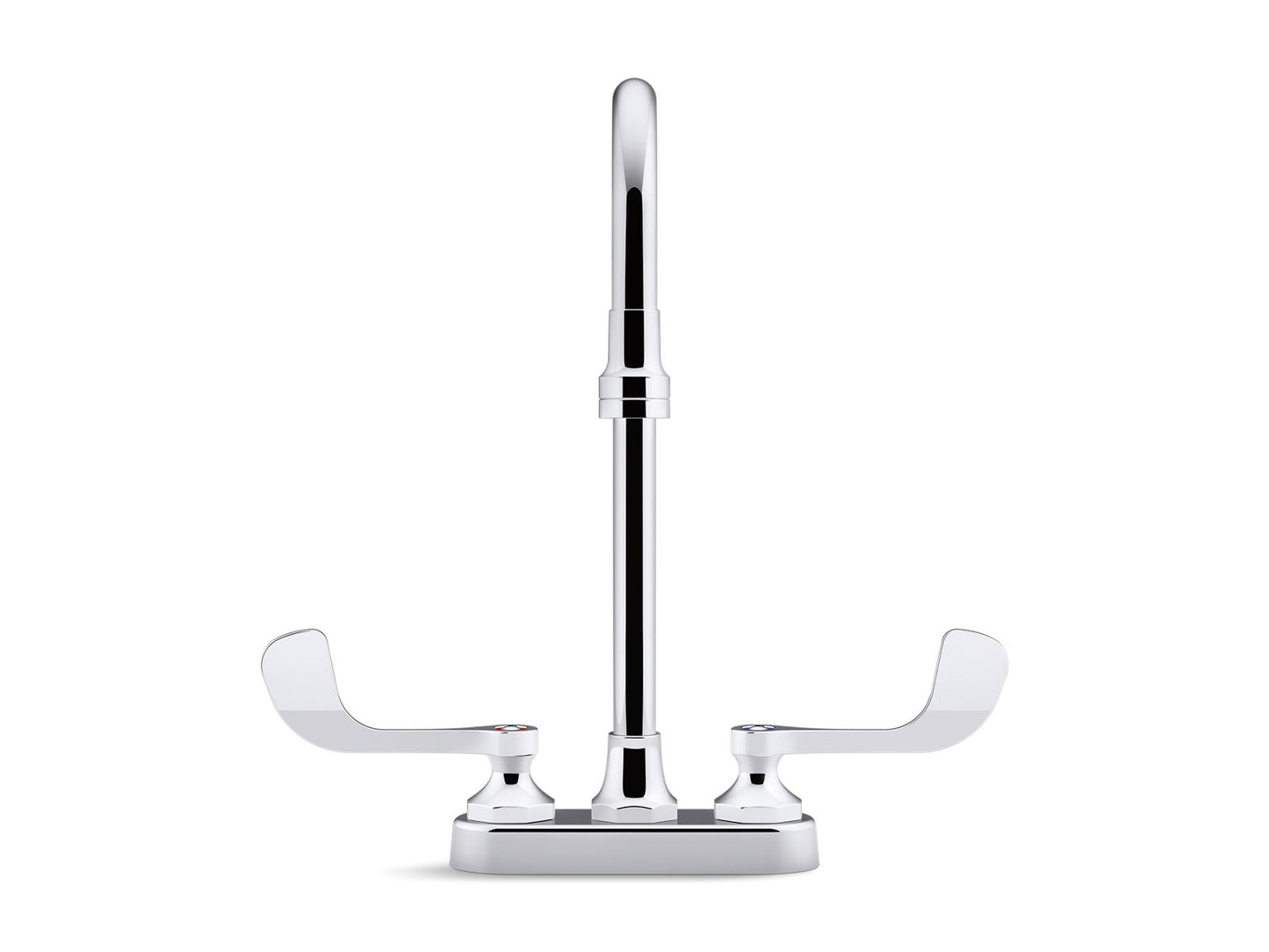 KOHLER K-400T70-5ANL-CP Triton Bowe 0.5 gpm centerset bathroom sink faucet with laminar flow, gooseneck spout and wristblade handles, drain not included - Polished Chrome