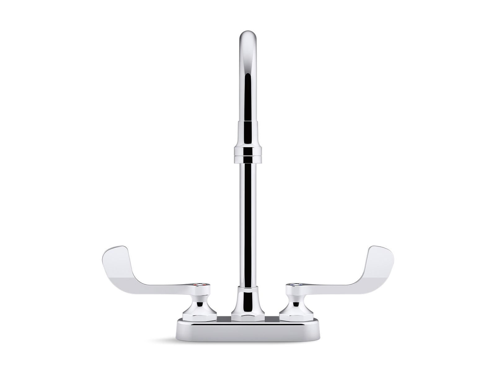 KOHLER K-400T70-5ANL-CP Triton Bowe 0.5 Gpm Centerset Bathroom Sink Faucet With Laminar Flow, Gooseneck Spout And Wristblade Handles, Drain Not Included - Polished Chrome