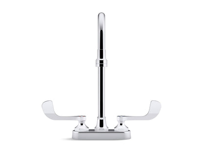 KOHLER K-400T70-5ANL-CP Triton Bowe 0.5 gpm centerset bathroom sink faucet with laminar flow, gooseneck spout and wristblade handles, drain not included - Polished Chrome