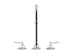 KOHLER K-800T70-4ANA-CP Triton Bowe 0.5 Gpm Widespread Bathroom Sink Faucet With Aerated Flow, Gooseneck Spout And Lever Handles, Drain Not Included - Polished Chrome