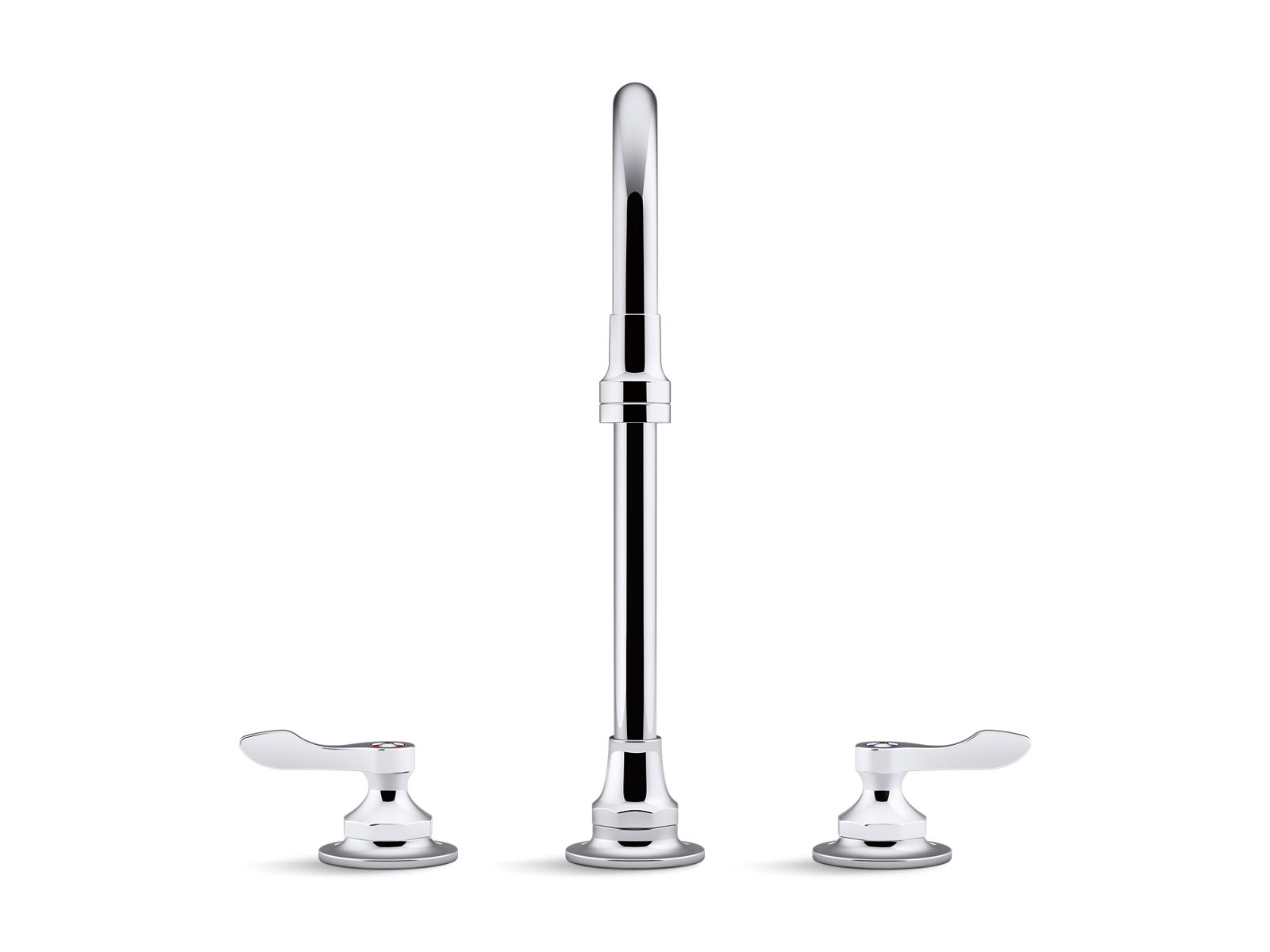 KOHLER K-800T70-4ANA-CP Triton Bowe 0.5 Gpm Widespread Bathroom Sink Faucet With Aerated Flow, Gooseneck Spout And Lever Handles, Drain Not Included - Polished Chrome