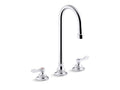 KOHLER K-800T70-4AKA-CP Triton Bowe 1.0 Gpm Widespread Bathroom Sink Faucet With Aerated Flow, Gooseneck Spout And Lever Handles, Drain Not Included - Polished Chrome