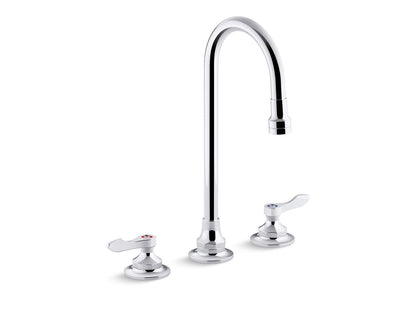 KOHLER K-800T70-4ANA-CP Triton Bowe 0.5 gpm widespread bathroom sink faucet with aerated flow, gooseneck spout and lever handles, drain not included - Polished Chrome