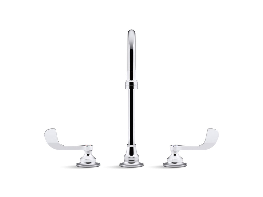 KOHLER K-800T70-5ANL-CP Triton Bowe 0.5 Gpm Widespread Bathroom Sink Faucet With Laminar Flow, Gooseneck Spout And Wristblade Handles, Drain Not Included - Polished Chrome