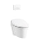 KOHLER K-76395-0 Veil Wall-Hung Compact Elongated Smart Toilet Bowl, Dual-Flush In White