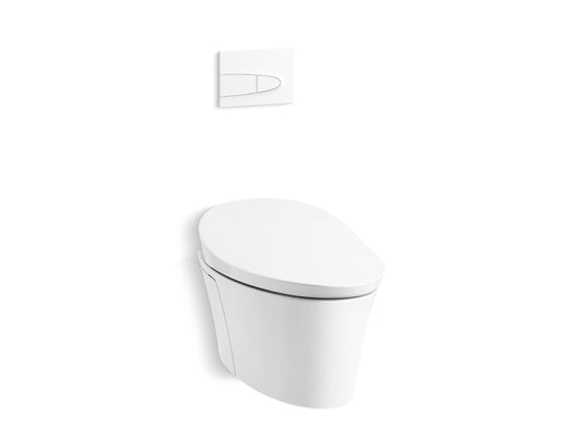 KOHLER K-76395-0 Veil Wall-Hung Compact Elongated Smart Toilet Bowl, Dual-Flush In White