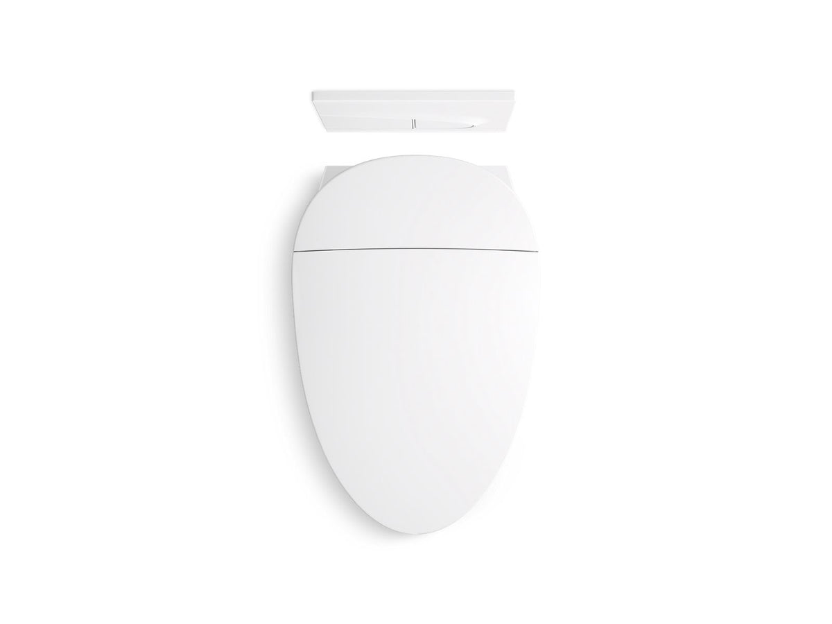 KOHLER K-76395-0 Veil Wall-Hung Compact Elongated Smart Toilet Bowl, Dual-Flush - White