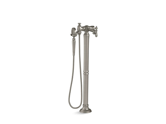 KOHLER K-T72790-9M-BN Artifacts Floor-Mount Bath Filler Trim With Handshower In Vibrant Brushed Nickel