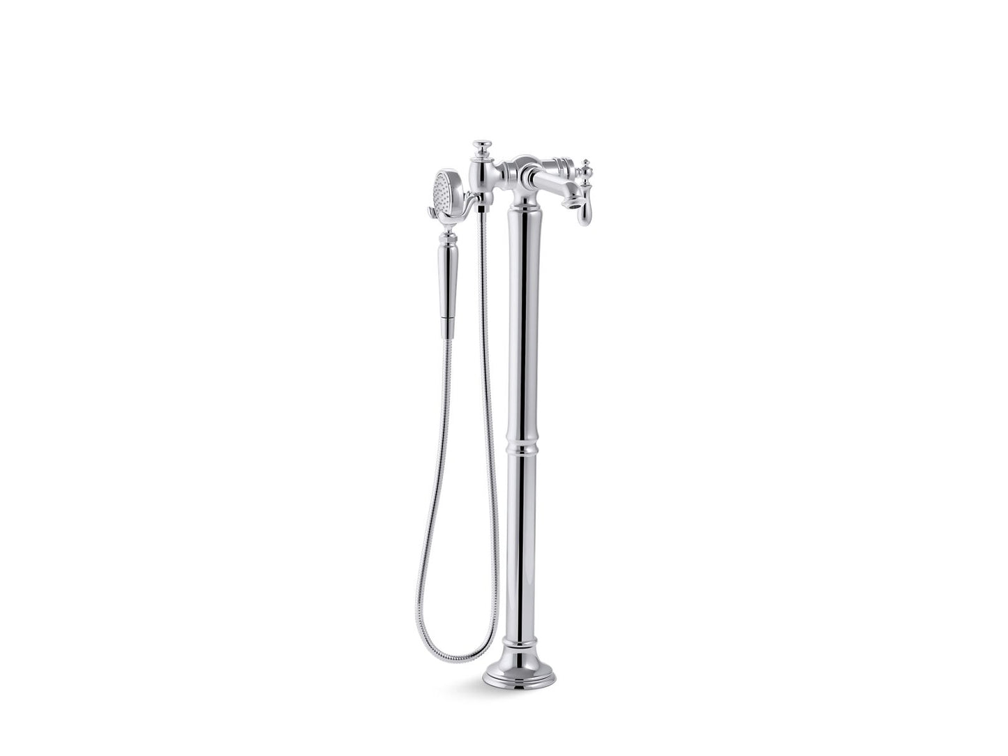 KOHLER K-T72790-9M-CP Artifacts Floor-Mount Bath Filler Trim With Handshower In Polished Chrome