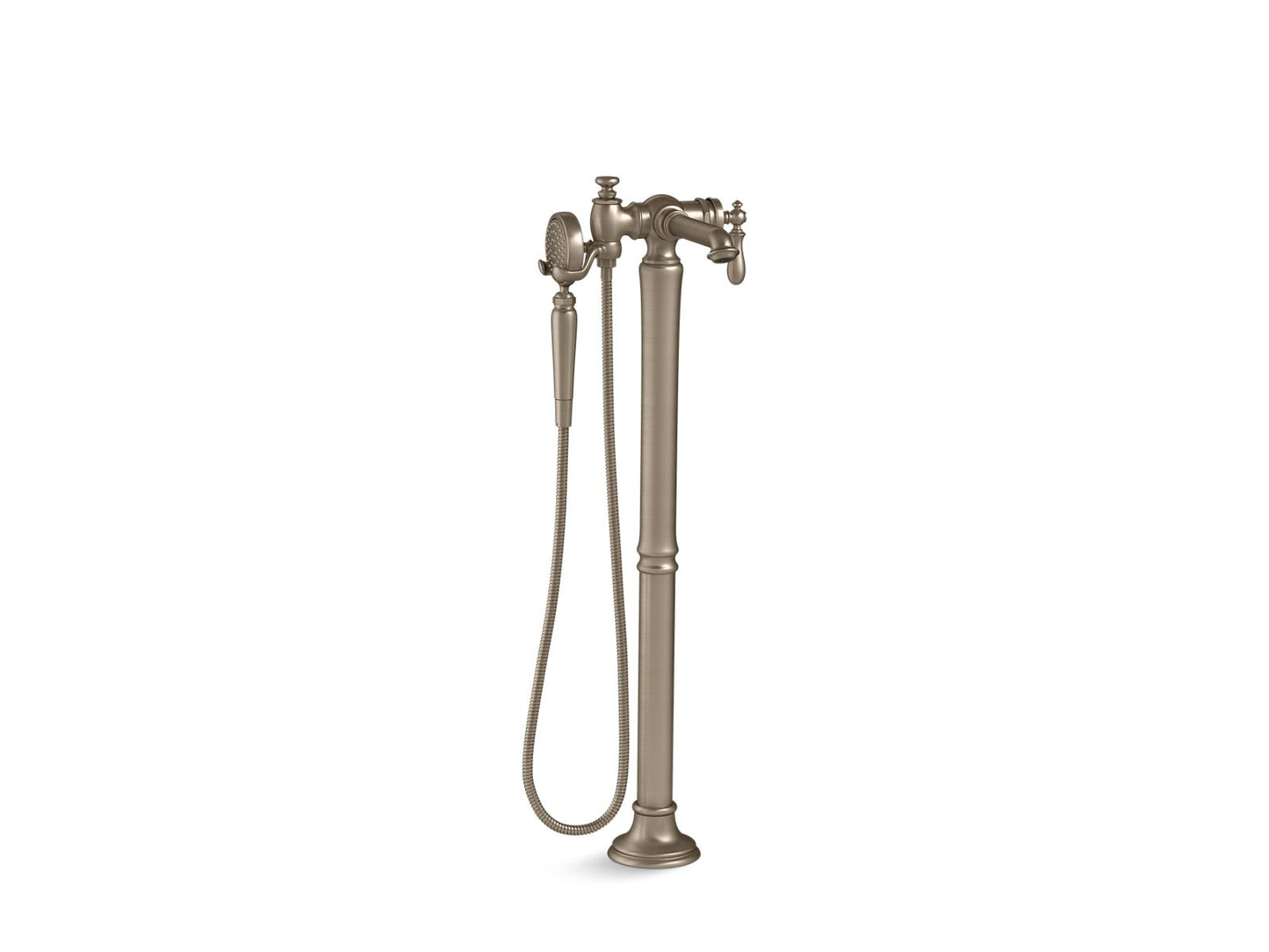 KOHLER K-T72790-9M-BV Artifacts Floor-Mount Bath Filler Trim With Handshower In Vibrant Brushed Bronze