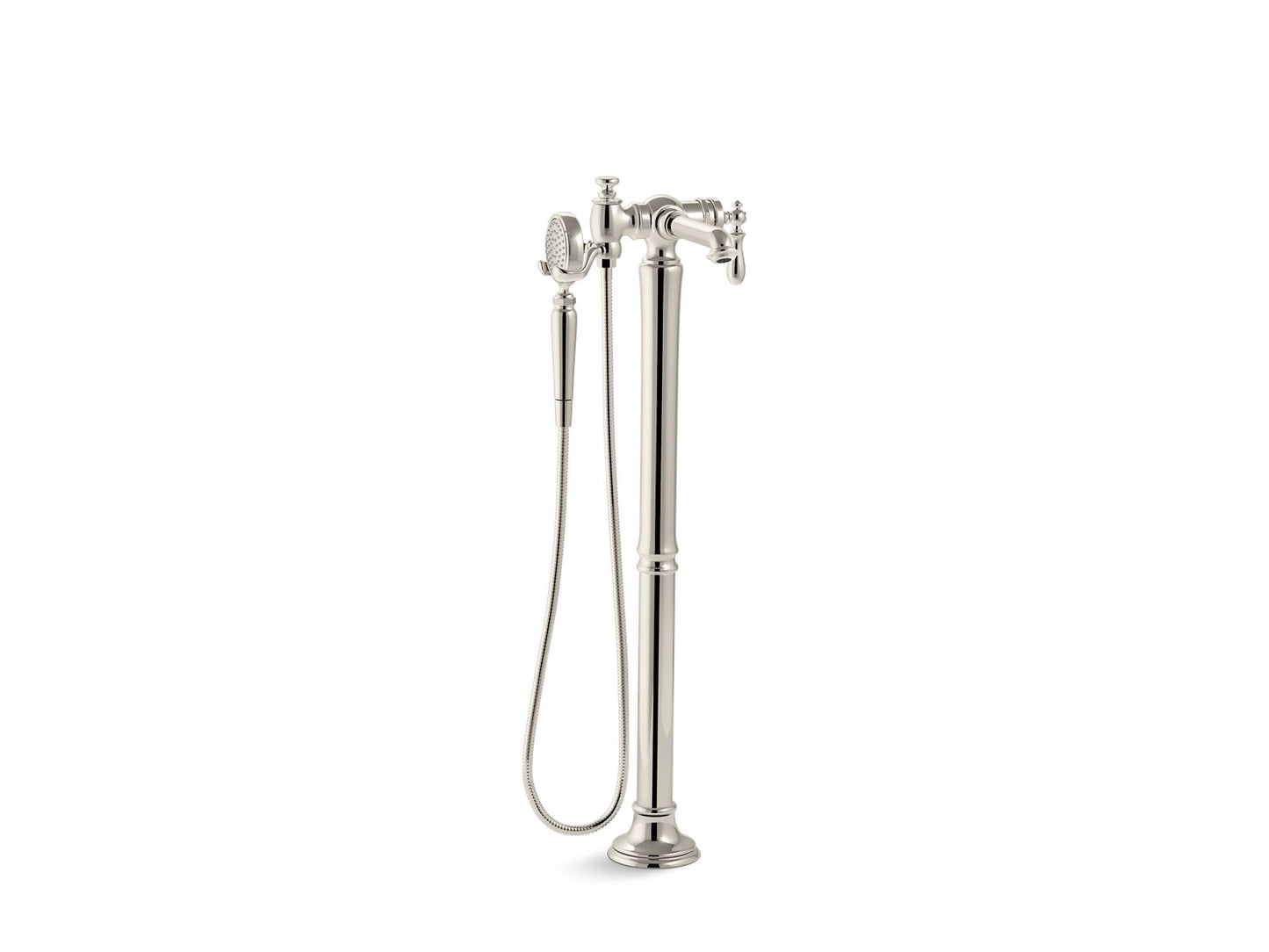 KOHLER K-T72790-9M-SN Artifacts Floor-Mount Bath Filler Trim With Handshower In Vibrant Polished Nickel