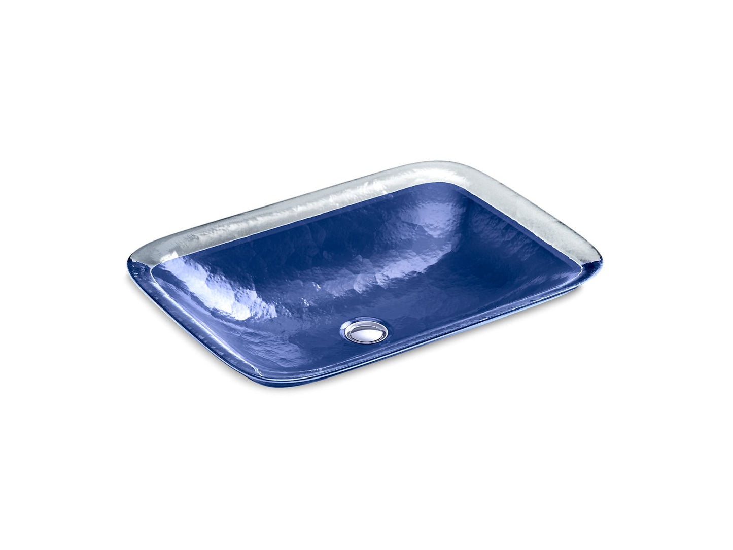 KOHLER K-2773-G6-B11 Inia 20-3/4" Round Drop-In Bathroom Sink, No Overflow In Opaque Sapphire