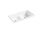 KOHLER K-5312-FF Iron/Tones Smart Divide 33" Top-/Undermount Double-Bowl Kitchen Sink - Sea Salt