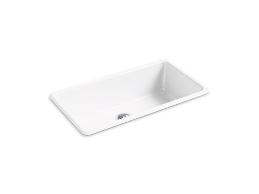 KOHLER K-5707-0 Iron/Tones 33" Top-/Undermount Single-Bowl Kitchen Sink In White