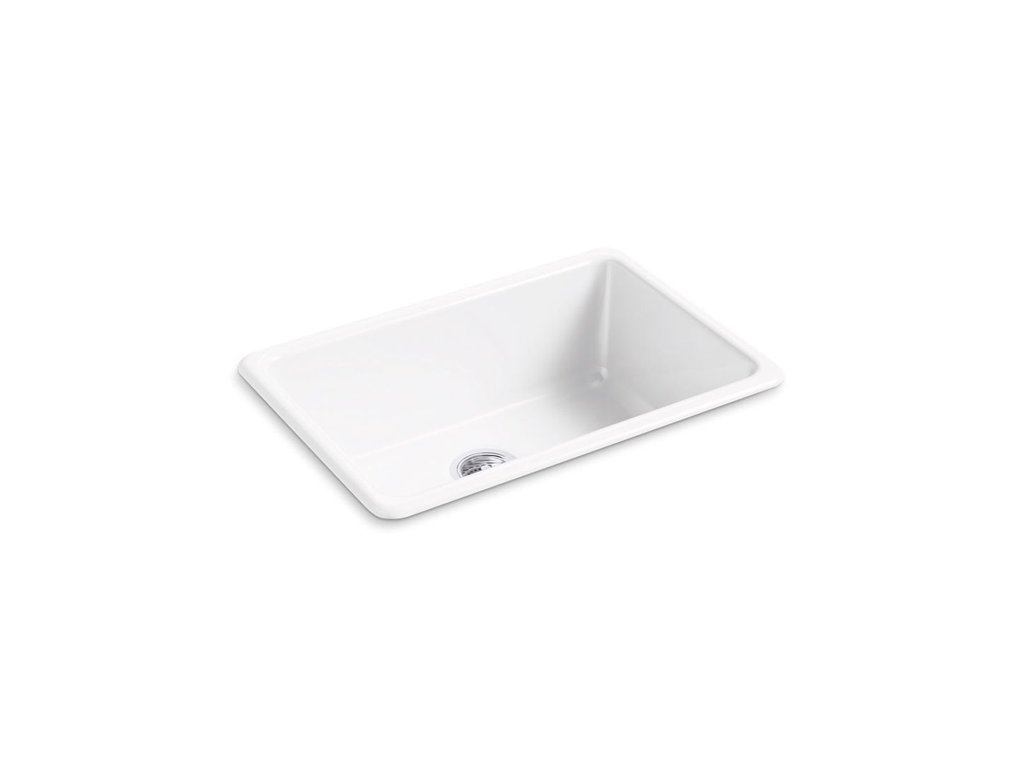 KOHLER K-5708-0 Iron/Tones 27" Top-/Undermount Single-Bowl Kitchen Sink In White