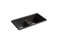 KOHLER K-5312-7 Iron/Tones Smart Divide 33" Top-/Undermount Double-Bowl Kitchen Sink - Black Black