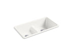 KOHLER K-5312-FF Iron/Tones Smart Divide 33" Top-/Undermount Double-Bowl Kitchen Sink - Sea Salt