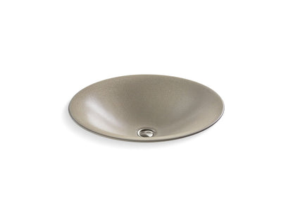 KOHLER K-77714-TB2 Shagreen Carillon 17-1/2" round drop-in bathroom sink, no overflow - Ebony Pearl