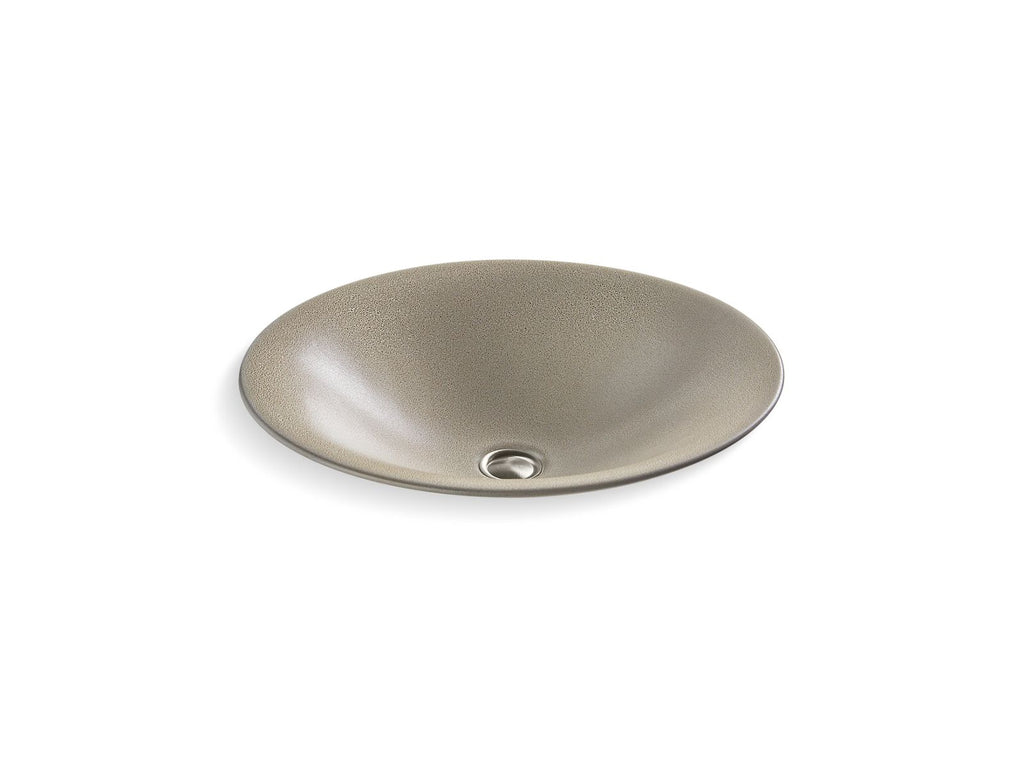 KOHLER K-77714-SSP Shagreen Carillon 17-1/2" Round Drop-In Bathroom Sink, No Overflow - Oyster Pearl