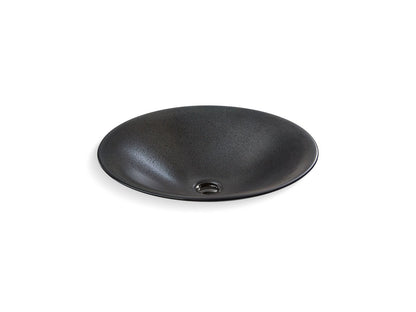 KOHLER K-77714-TB2 Shagreen Carillon 17-1/2" round drop-in bathroom sink, no overflow - Ebony Pearl