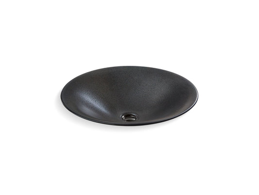 KOHLER K-77714-TB2 Shagreen Carillon 17-1/2" round drop-in bathroom sink, no overflow - Ebony Pearl