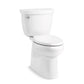 KOHLER K-5310-0 Cimarron Two-Piece Elongated Toilet With Skirted Trapway, 1.28 Gpf In White