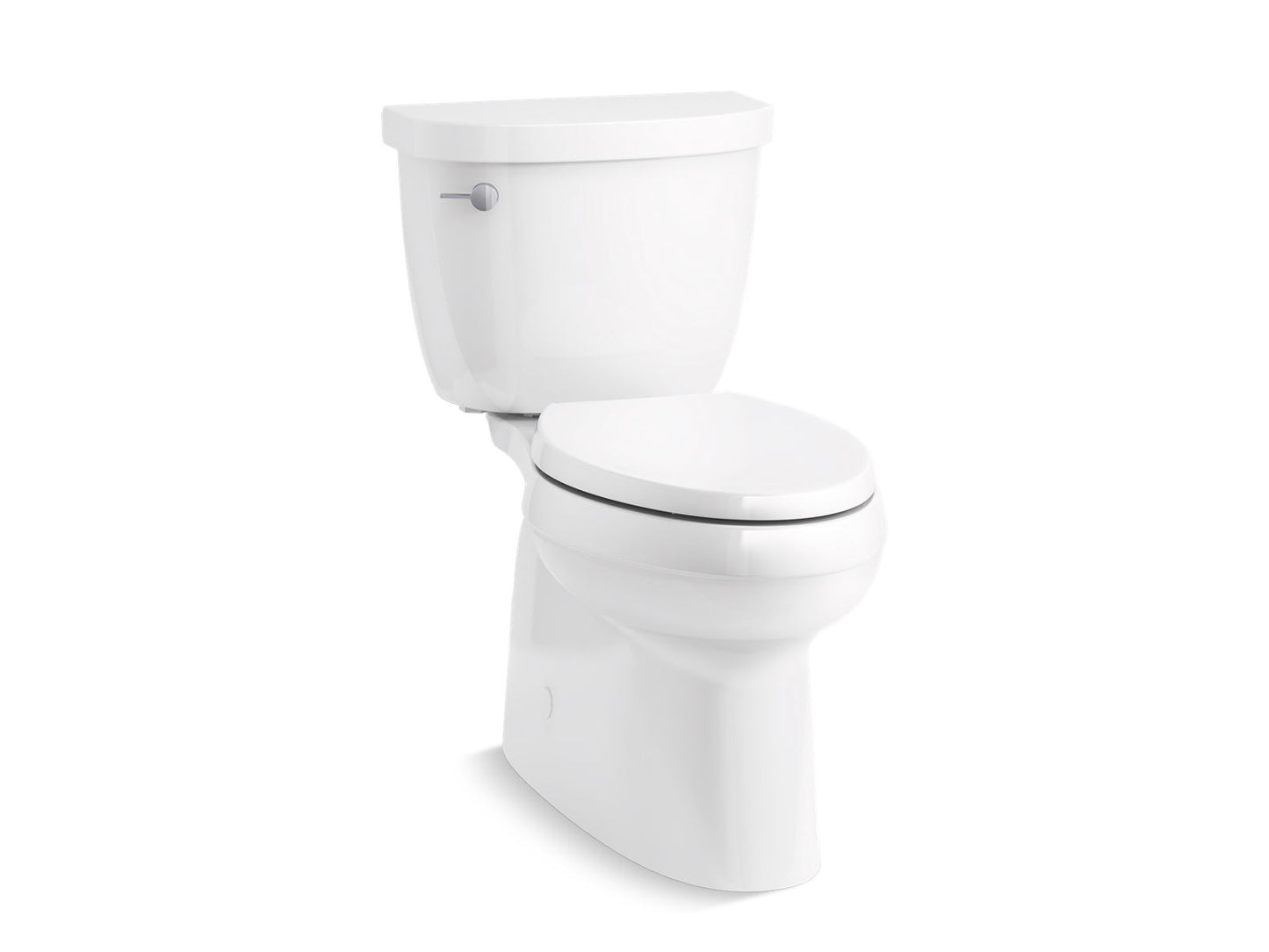 KOHLER K-5310-0 Cimarron Two-Piece Elongated Toilet With Skirted Trapway, 1.28 Gpf In White