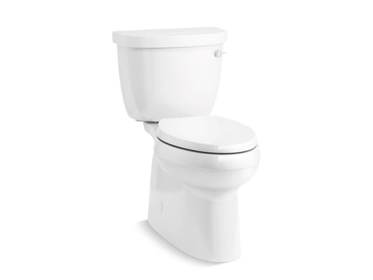 KOHLER K-5310-RA-0 Cimarron Two-Piece Elongated Toilet With Skirted Trapway, 1.28 Gpf In White