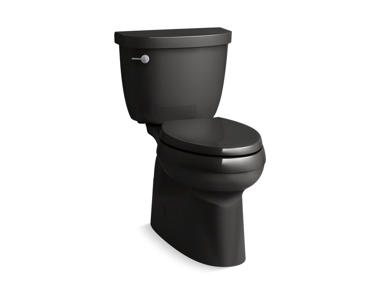 KOHLER K-5310-7 Cimarron Two-Piece Elongated Toilet With Skirted Trapway, 1.28 Gpf In Black Black