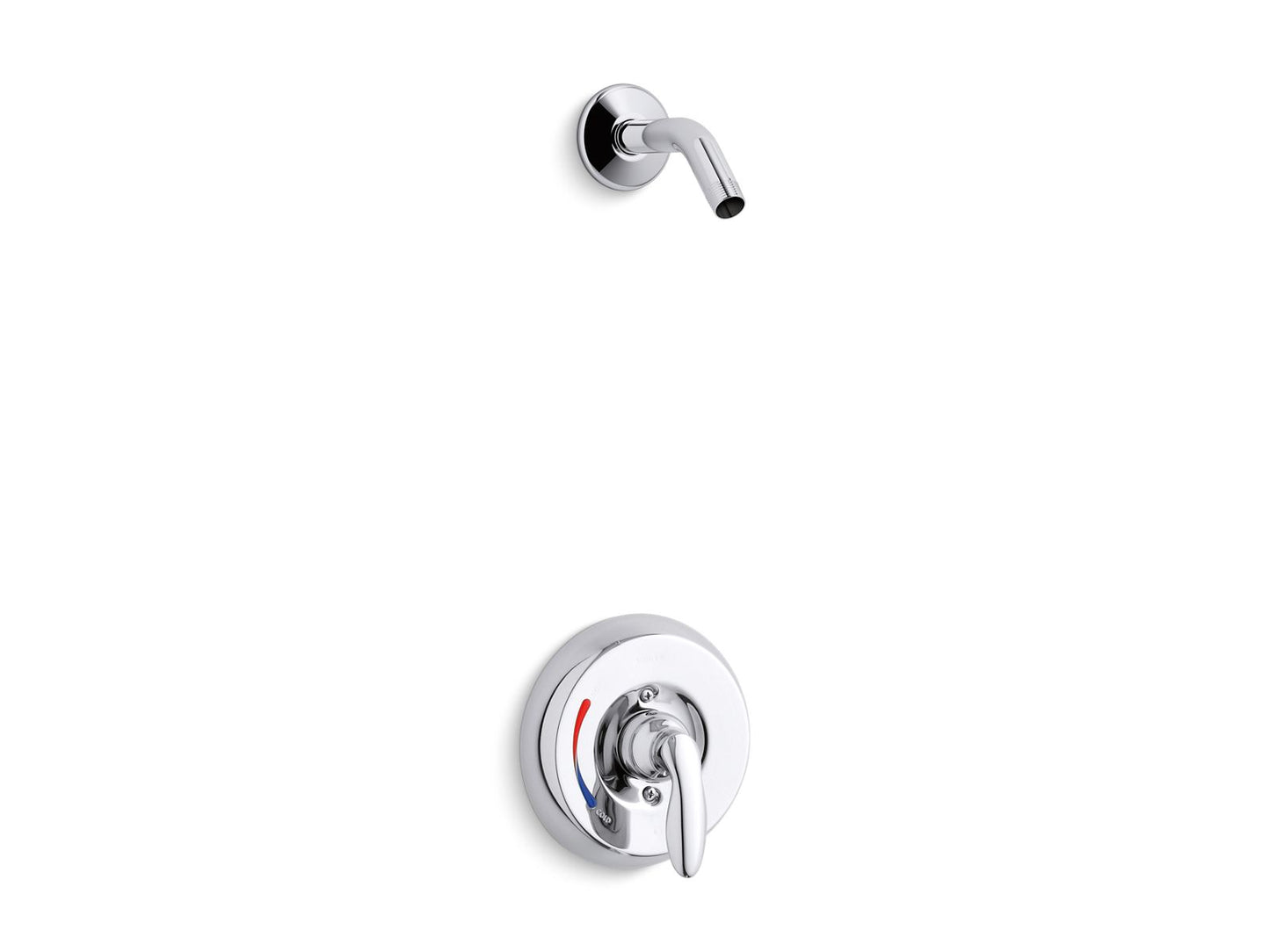 KOHLER K-PLS15611-X4-CP Coralais Shower Valve Trim With Lever Handle And Red/Blue Indexing, Less Showerhead, Project Pack In Polished Chrome