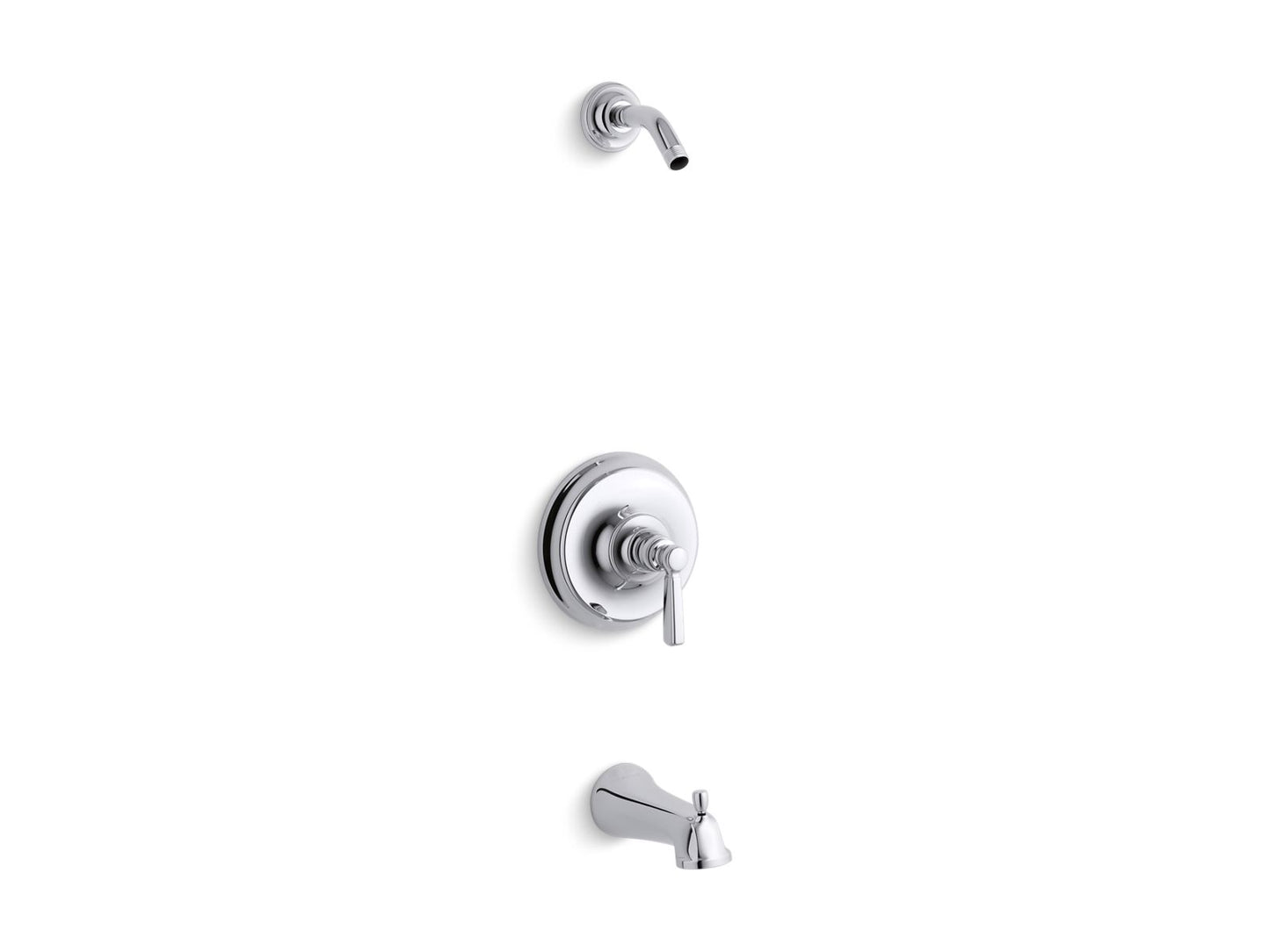 KOHLER K-TLS10582-4-CP Bancroft Rite-Temp Bath And Shower Trim Kit, Without Showerhead In Polished Chrome