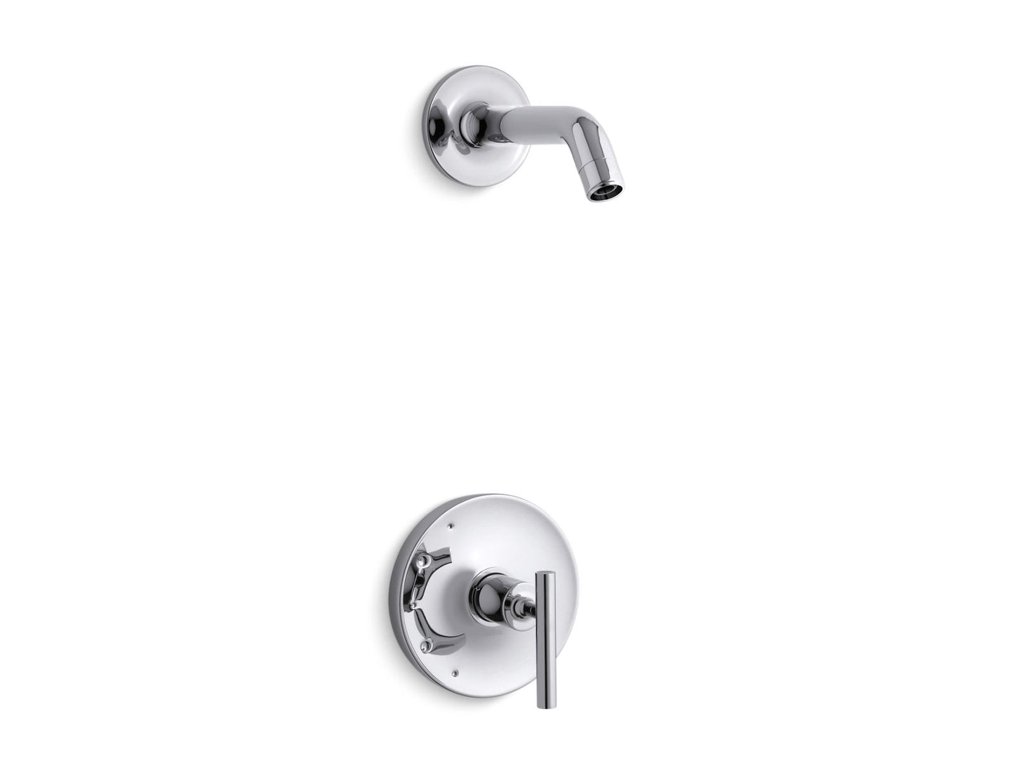 KOHLER K-TLS14422-4-CP Purist Rite-Temp Shower Trim Kit With Lever Handle, Without Showerhead In Polished Chrome