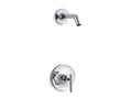 KOHLER K-TLS14422-4-CP Purist Rite-Temp Shower Trim Kit With Lever Handle, Without Showerhead - Polished Chrome