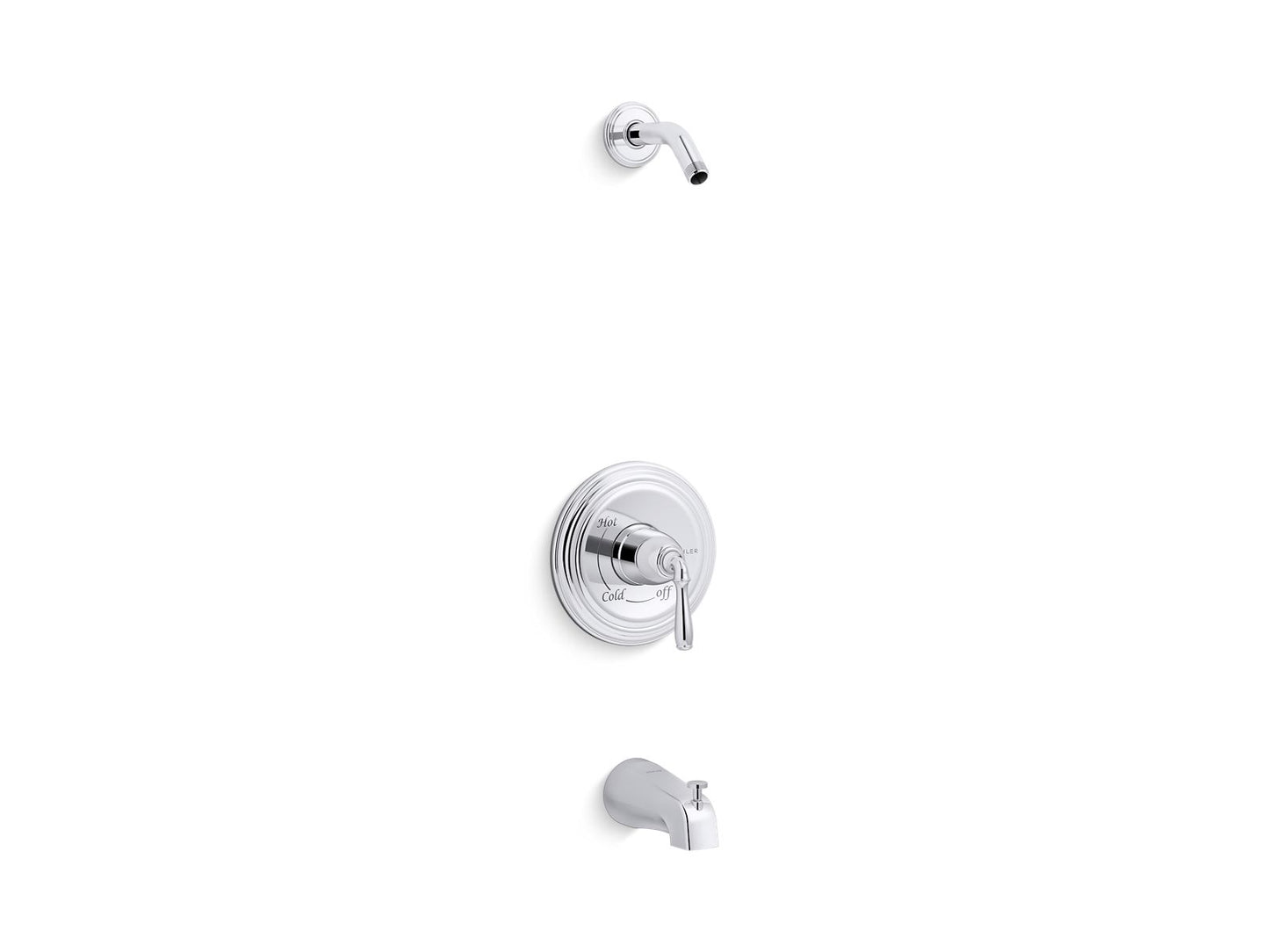 KOHLER K-TLS395-4S-CP Devonshire Rite-Temp Bath And Shower Trim Kit, Without Showerhead In Polished Chrome