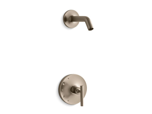 KOHLER K-TLS14422-4-BV Purist Rite-Temp Shower Trim Kit With Lever Handle, Without Showerhead In Vibrant Brushed Bronze