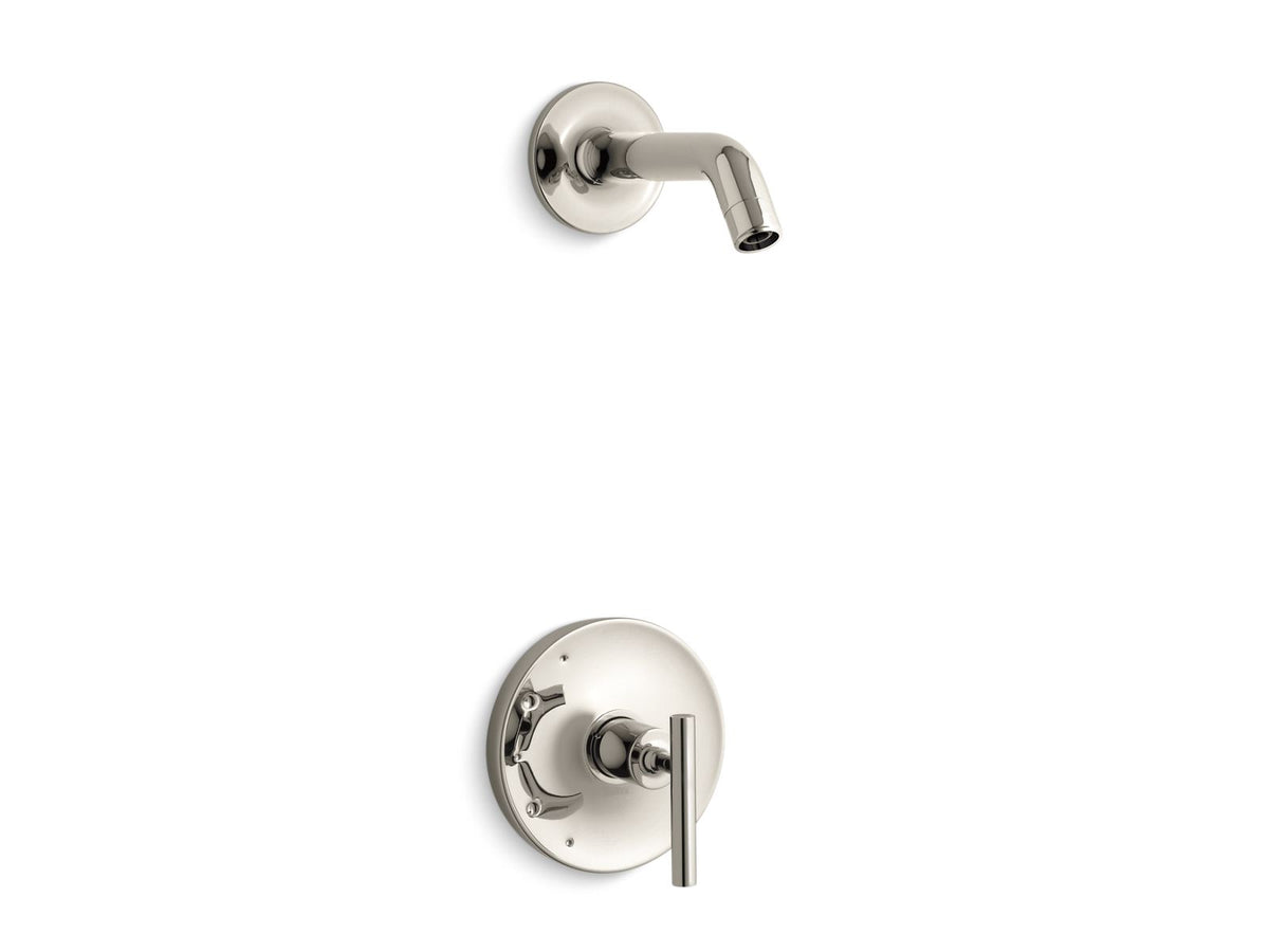 KOHLER K-TLS14422-4-SN Purist Rite-Temp Shower Trim Kit With Lever Handle, Without Showerhead - Vibrant Polished Nickel