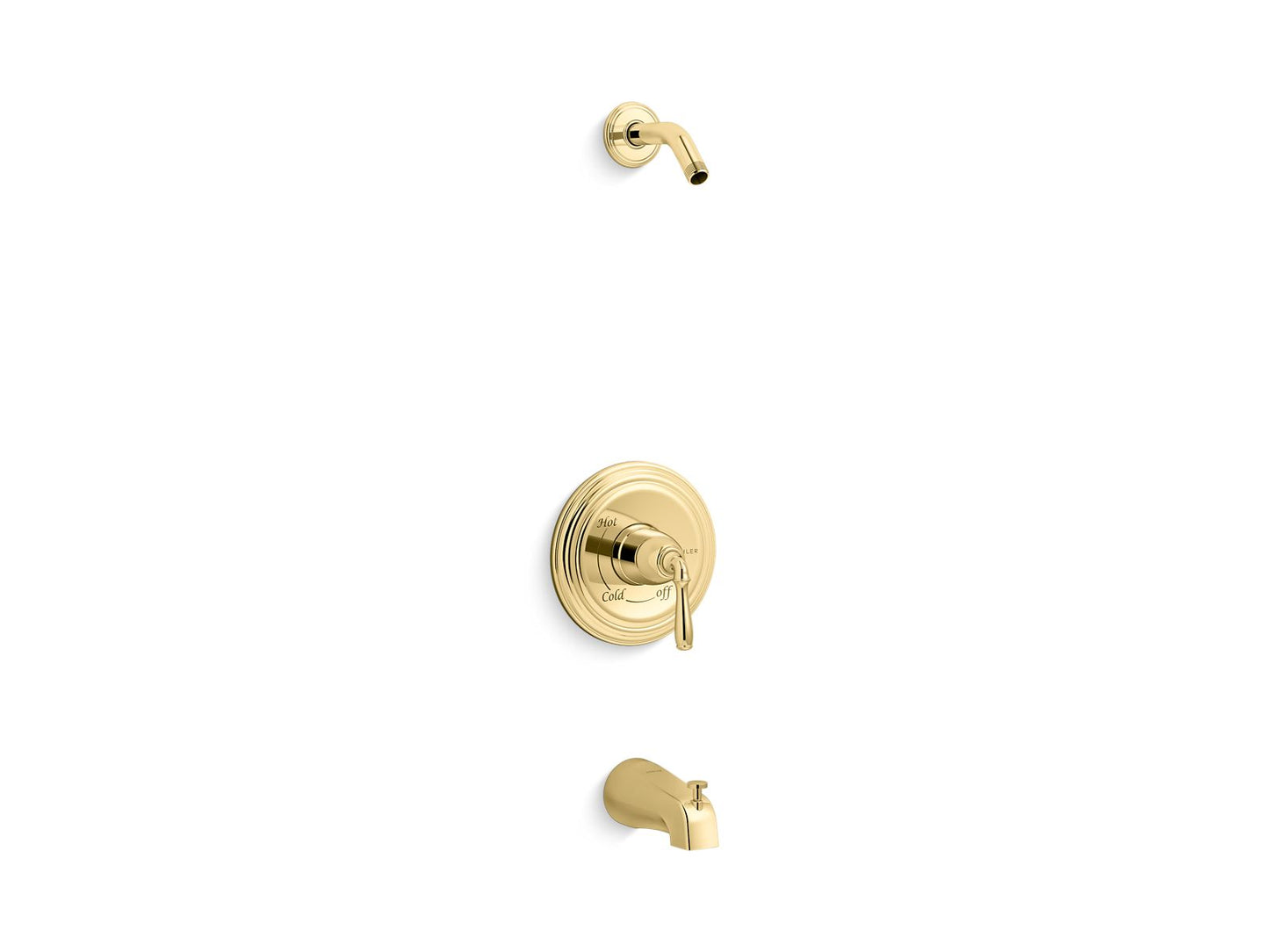 KOHLER K-TLS395-4S-PB Devonshire Rite-Temp Bath And Shower Trim Kit, Without Showerhead In Vibrant Polished Brass