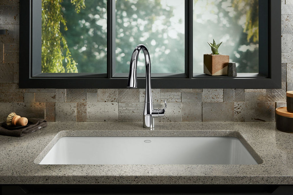 KOHLER K-5707-FF Iron/Tones 33" Top-/Undermount Single-Bowl Kitchen Sink - Sea Salt