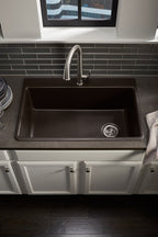 KOHLER K-8437-1-CM4 Kennon 33" Top-/Undermount Single-Bowl Kitchen Sink - Matte Grey