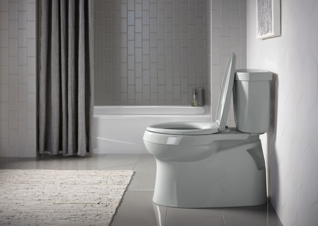 KOHLER K-5310-95 Cimarron Two-Piece Elongated Toilet With Skirted Trapway, 1.28 Gpf - Ice Grey